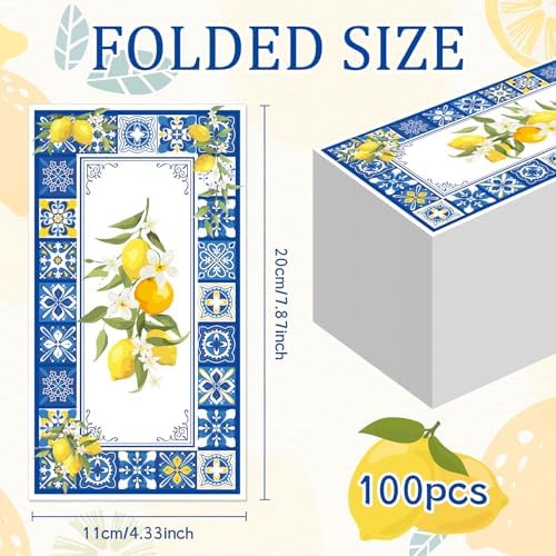 Amalfi Coast Party Decor Napkins Set 100 Pcs