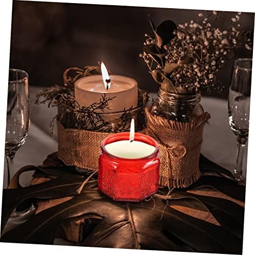14-Piece Embossed Glass Candle Jar Set with Lids