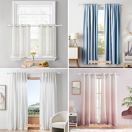 Matte White Curtain Rod Set 2 Pack 28-48 Inch