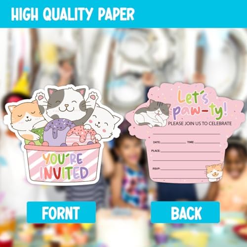 Doguiei Lets Pawty Birthday Party Invitations Cards with Envelopes