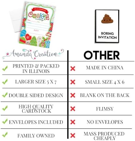 Amanda Creation Christmas Invitations 20 Pack with Envelopes