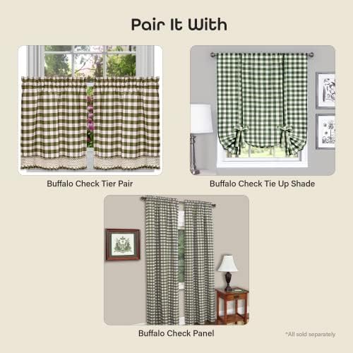 Buffalo Check Valance Window Curtains - 58 Inch x 14 Inch