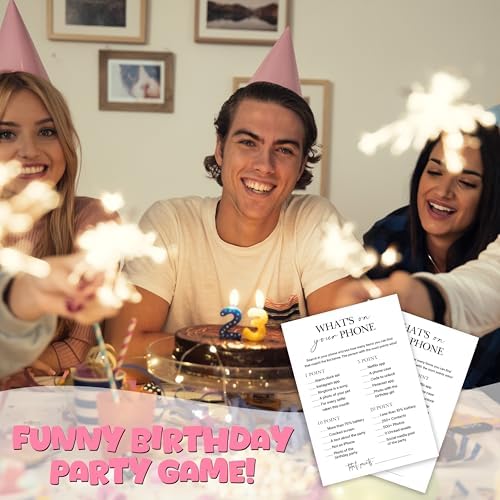 Birthday Party Games Whats on Your Phone 25 Pcs Card Set