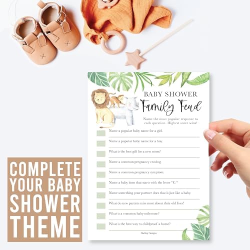 Hadley Designs 20 Safari Baby Shower Games - Gender Neutral
