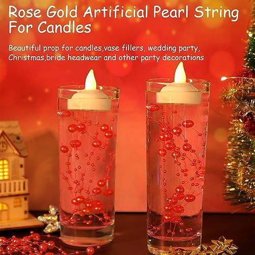Nuanchu 50 Piece Artificial Pearl String for Candles