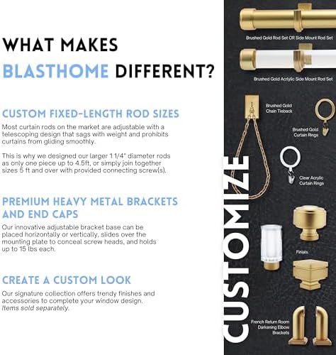 BlastHome Luxury Layers Knob Finials - Brushed Gold Set of Two