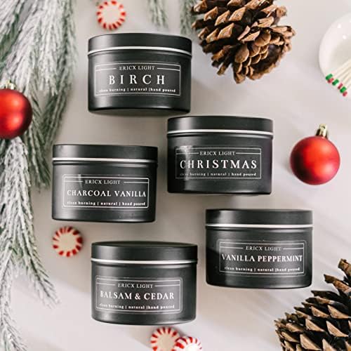 EricX Light 24-Piece Candle Tin Set Black 8 oz