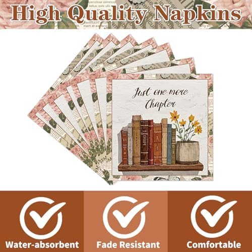 Rakuto Book Themed Napkins 50PCS for Parties and Baby Showers