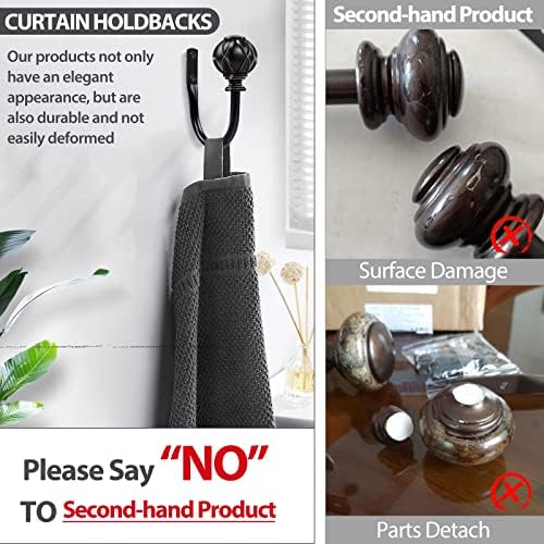 KAMANINA Decorative Curtain Holdbacks Black 2 Pack