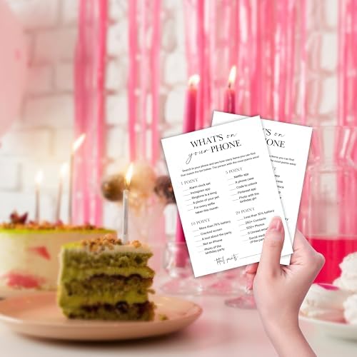 Birthday Party Games Whats on Your Phone 25 Pcs Card Set