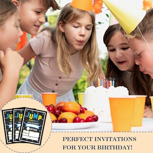 CLIRBE Trampoline Birthday Party Invitations 20 Pieces with Envelopes