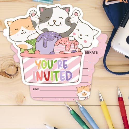 Doguiei Lets Pawty Birthday Party Invitations Cards with Envelopes