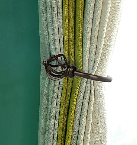 KAMANINA Bronze Decorative Curtain Holdbacks Twisted Cage Finials 2 Pack
