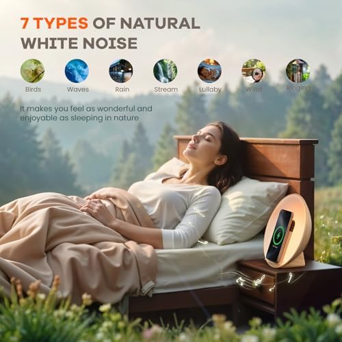 COLSUR Sunrise Alarm Clock with Bluetooth Speaker and Wireless Charging