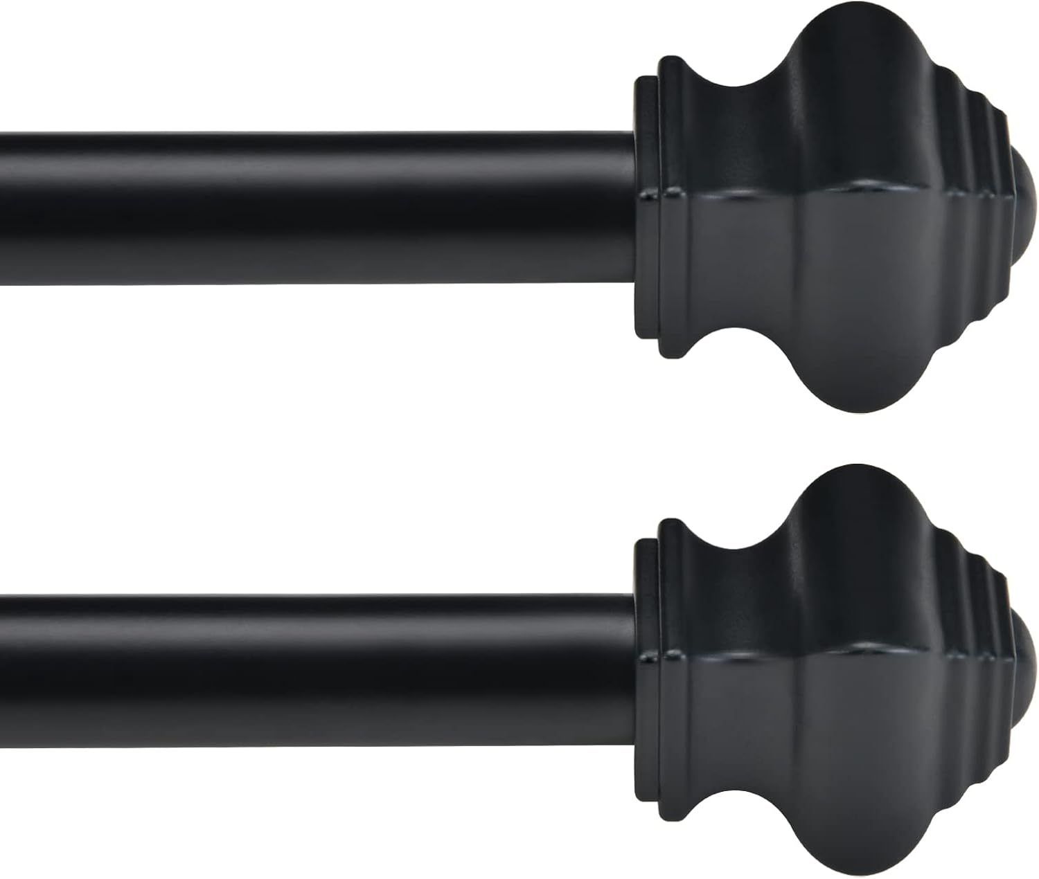 Thestoa 58 Black Curtain Rods 2 Pack Heavy Duty