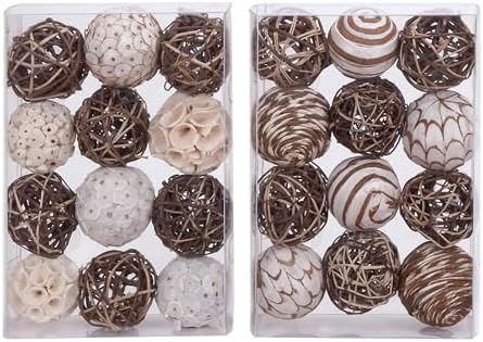 Deco 79 Dried Plant Decorative Ball Set of 2