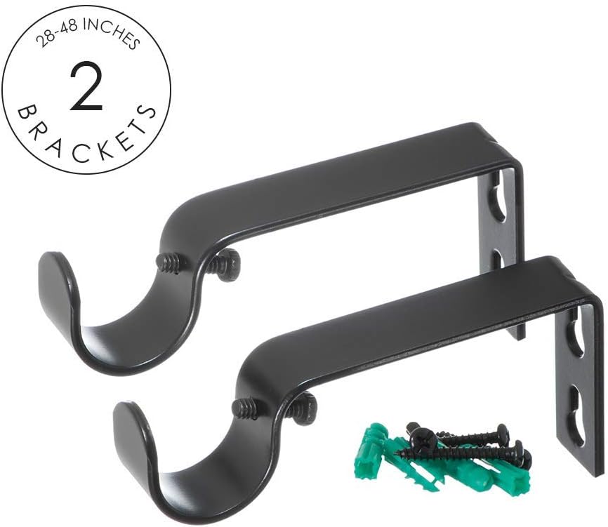 Ivilon Drapery Window Curtain Rod 1 Inch Black