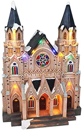 Christmas Village Cathedral - Lighted Musical Resin Collectible Display