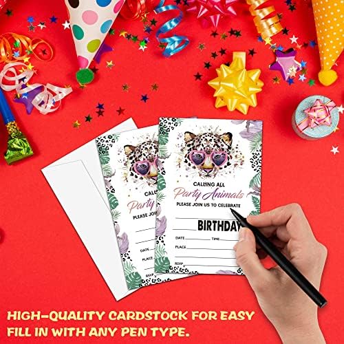 Levitatinyear Animals Birthday Party Invitation Set
