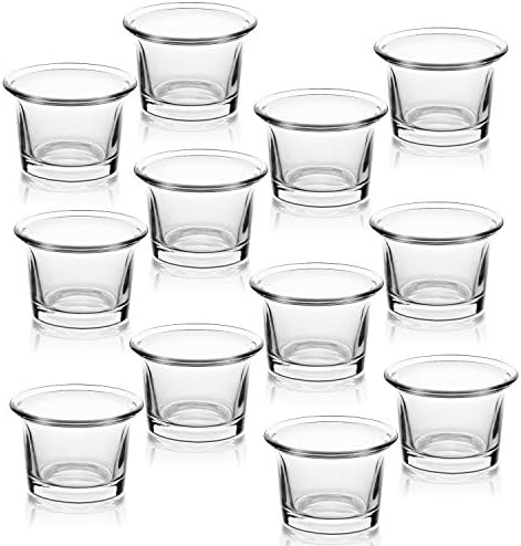 Letine Tea Light Holder Set of 12 Clear Glass Votive Candle Holders