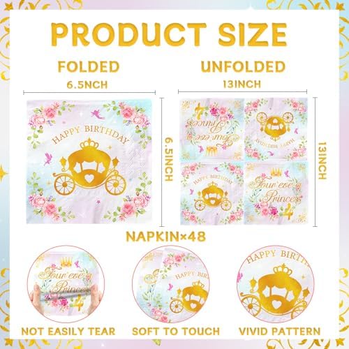 Four Ever A Princess Birthday Napkins Set 48pcs