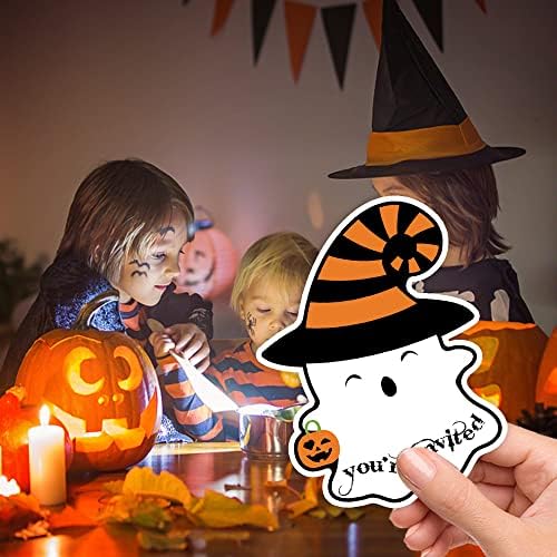 Haizct Halloween Ghost Shaped Fill-In Invitations 15 Pack