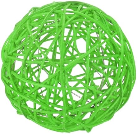 Wicker Rattan Balls 200mm Green Decorative Orbs