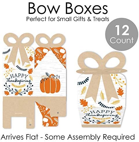 Big Dot of Happiness Happy Thanksgiving Bow Boxes Set of 12