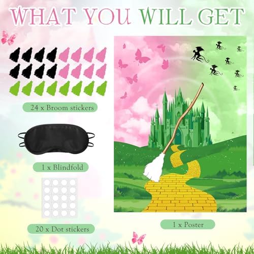Witch Party Games Set Pink Green Decorations