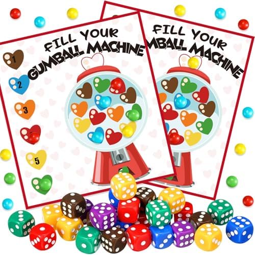 Wettarn Valentines Day Game Set with 30 Cards and Dice