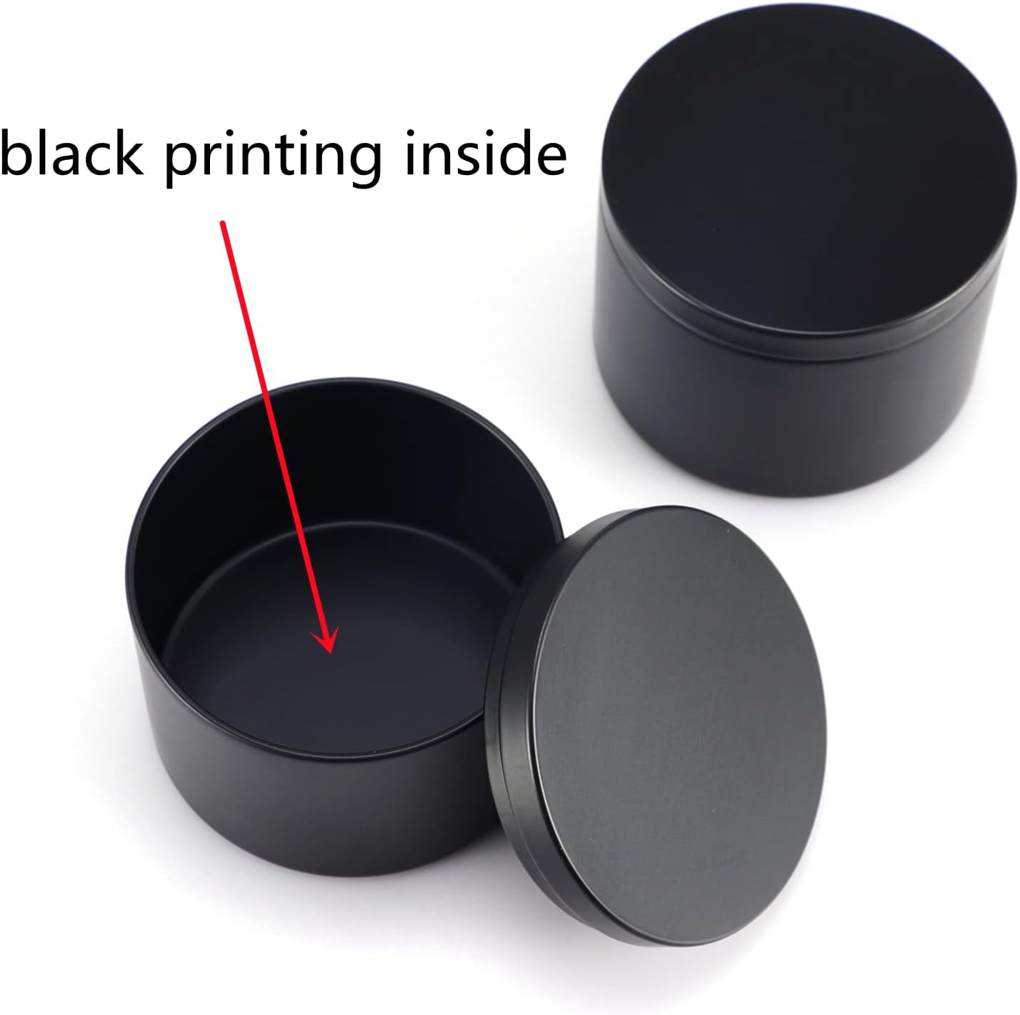 48 Piece 4 Oz Black Candle Tins with Lids