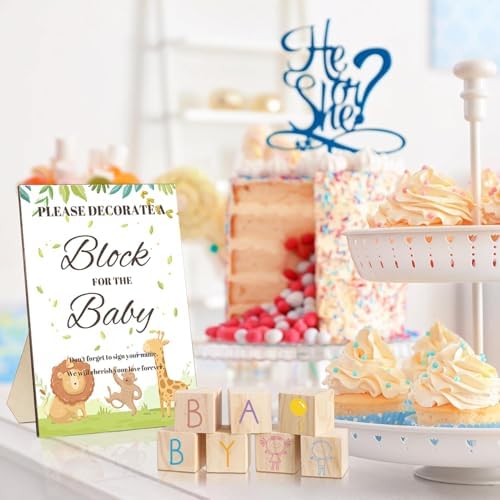 77PCS Baby Shower Games Kit with Blocks and Painters