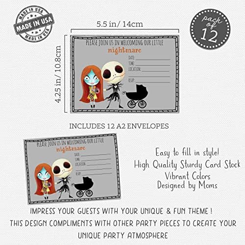 Silly Goose Gifts Welcome Our Little Nightmare Baby Shower Invitations Movie Themed