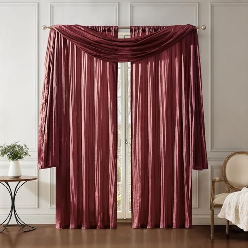 Elrene Home Fashions Athena Faux Crushed Silk Curtain Panel Set