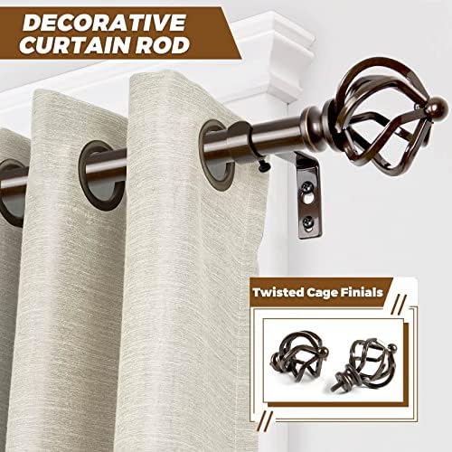 KAMANINA Bronze Curtain Rod 32-58 Inch Adjustable Single Rod