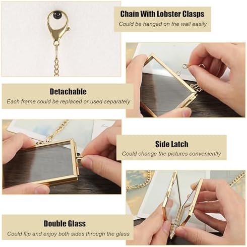 JUXYES Set of 7 Brass Wall Frames for Pressed Flowers