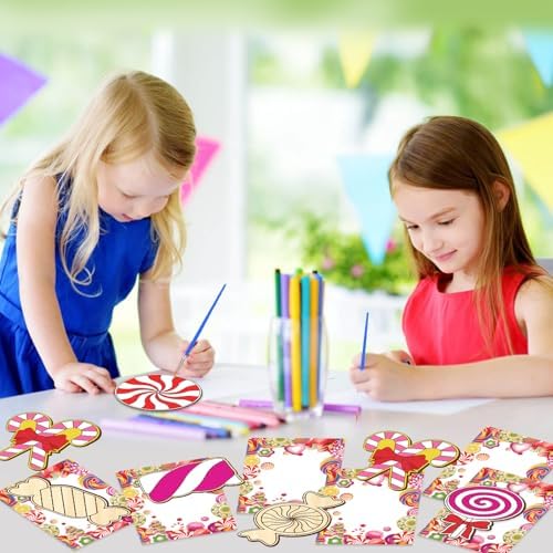 HABDJILTY 12 Pack Candyland Painting Crafts Set for Kids