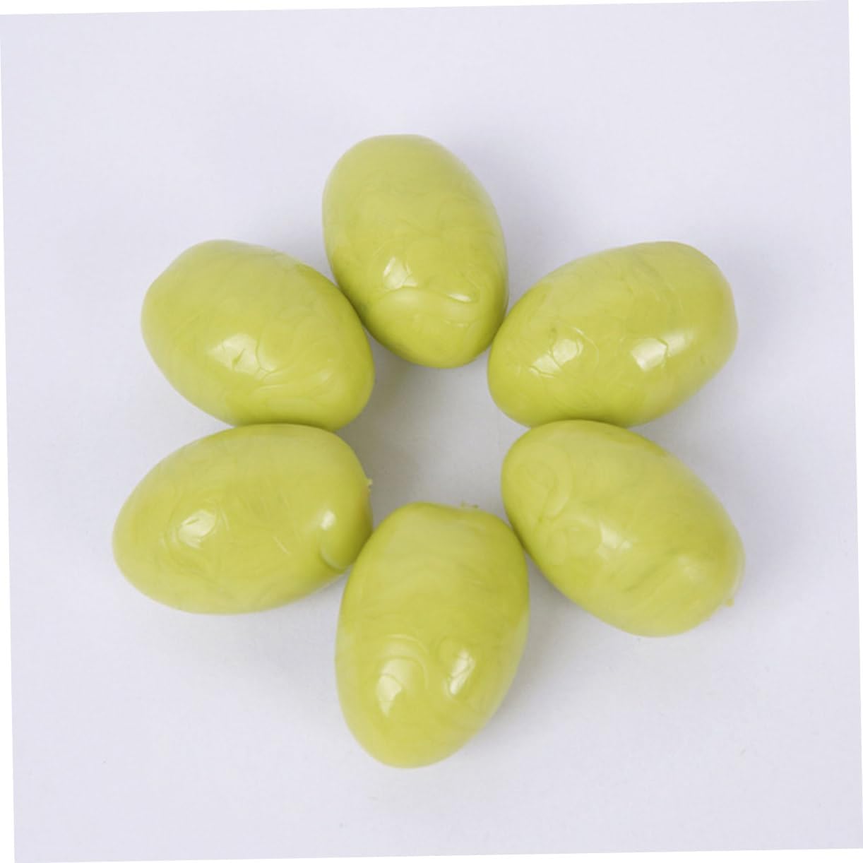 BESTOYARD 6Pcs Realistic Green Jujube Artificial Fruit Decor