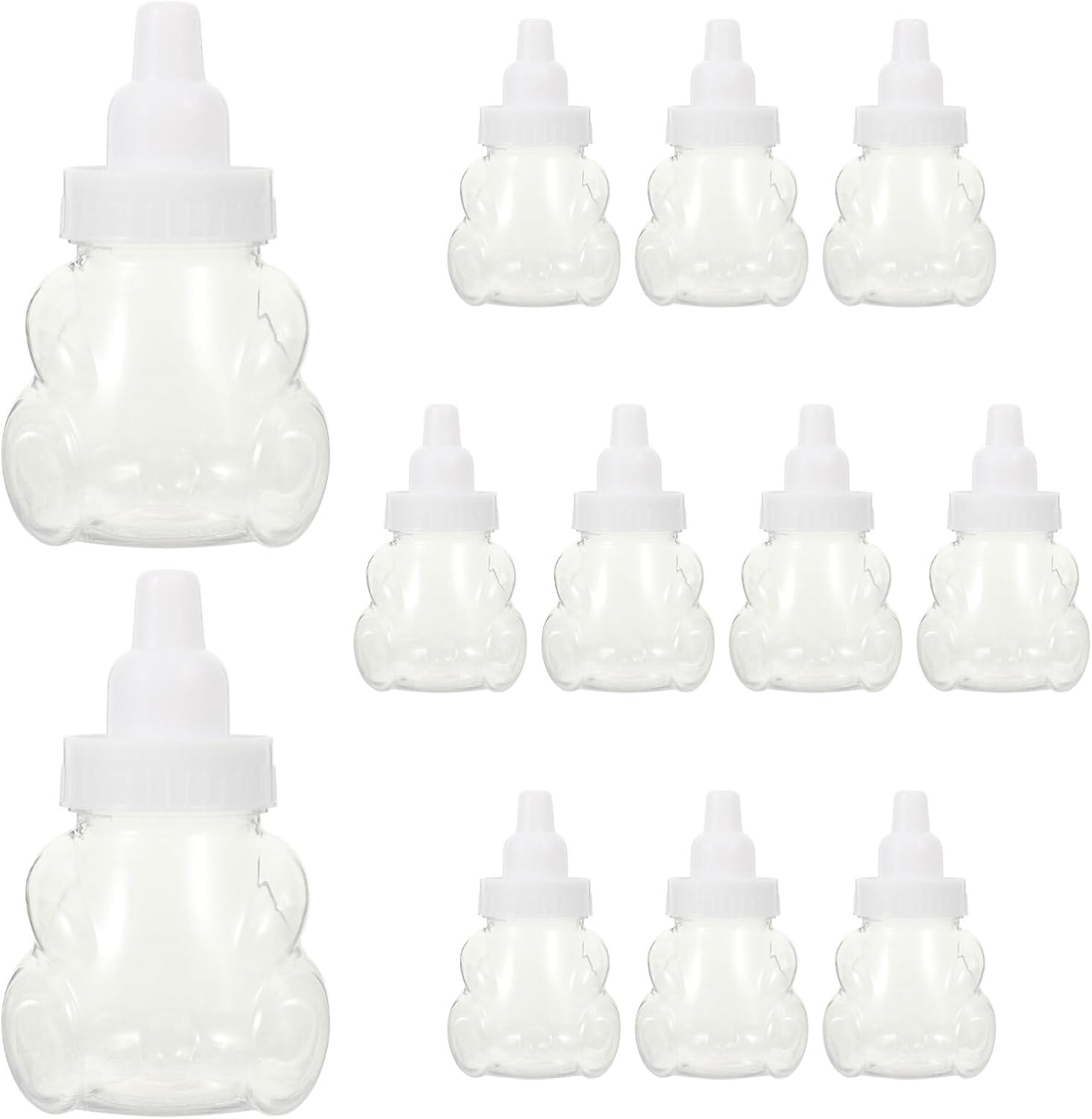 Cabilock Bear Shaped Candy Boxes 12pcs Clear Plastic Wedding Treat Containers
