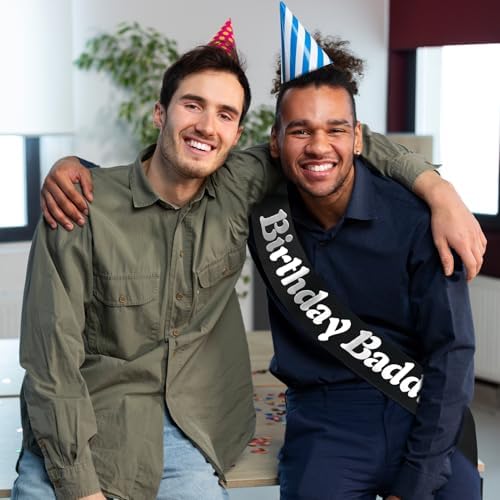 Birthday Baddie Sash with Silver Foil