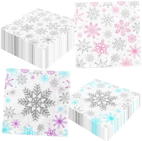 40pcs Winter Snowflake Napkins for Parties and Holidays