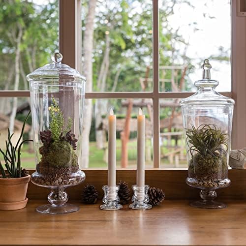 NITIME Candlestick Holders 12PCS Thick Glass for Table Centerpieces