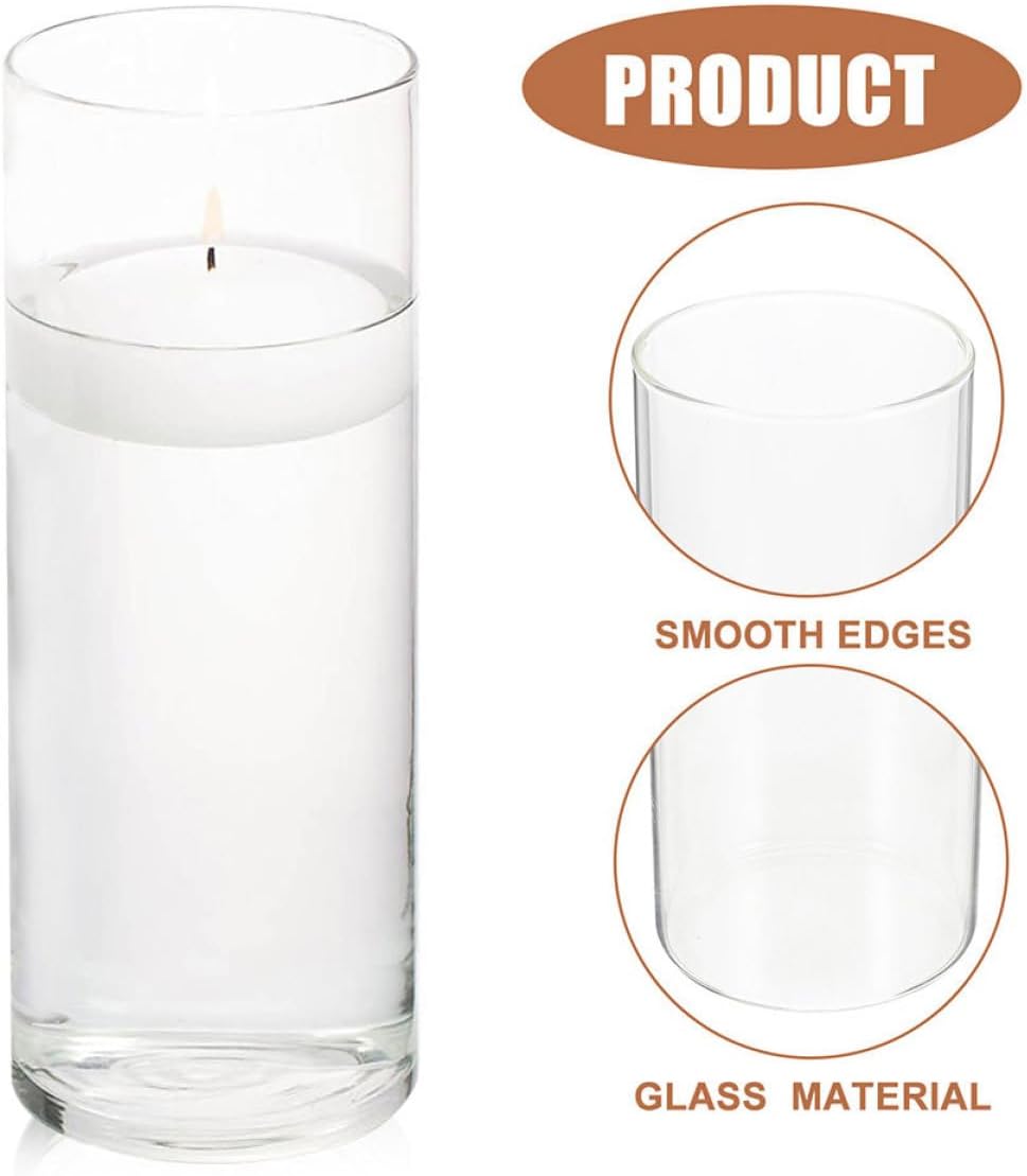 Cabilock Candle Cylinder Tube Cover Glass Shades for Wedding Banquet Centerpieces