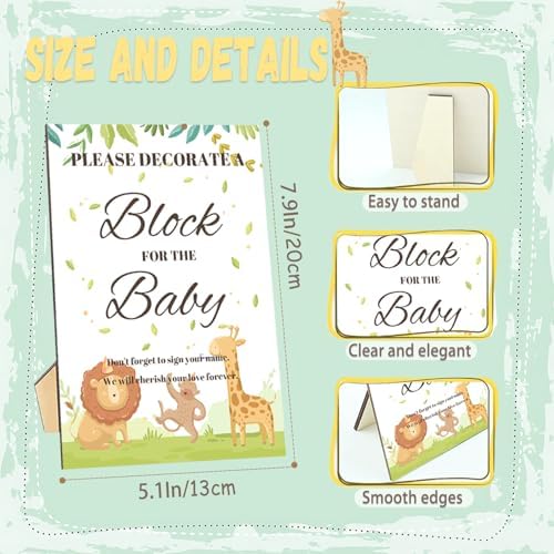 77PCS Baby Shower Games Kit with Blocks and Painters