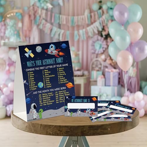 Whats Your Astronaut Name Card Game for Baby Showers