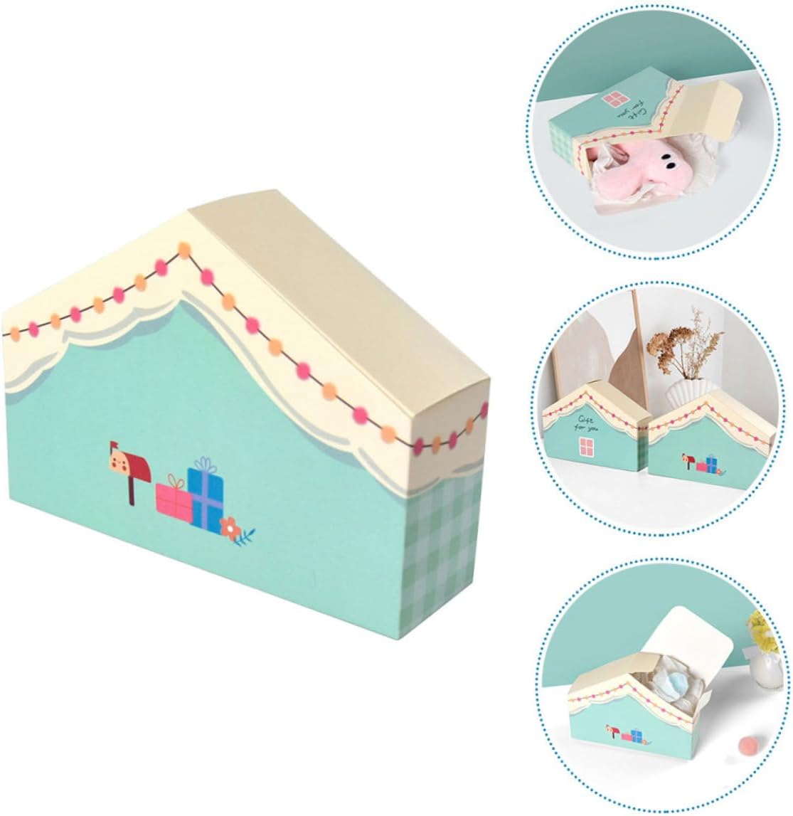 10pcs Cute House Shaped Treat Boxes for Parties