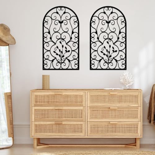 Resama 2 Pcs Scroll Wall Decor Black Modern Rustic