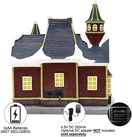 Moments In Time Resin Christmas Village Building with LED Lights and Music
