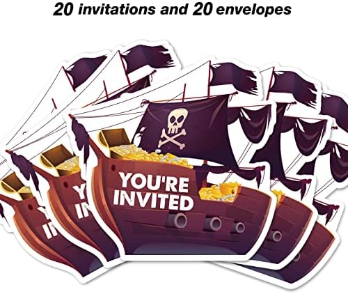 20 Piece Pirate Themed Party Invites with Envelopes