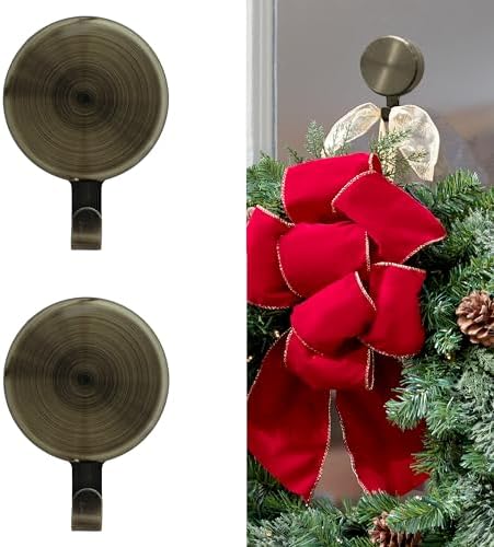 Haute Decor Magnetic Wreath Hanger Set of 2 - Antique Brass